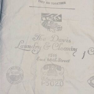 Vintage Laundry Bag with Graphic Print